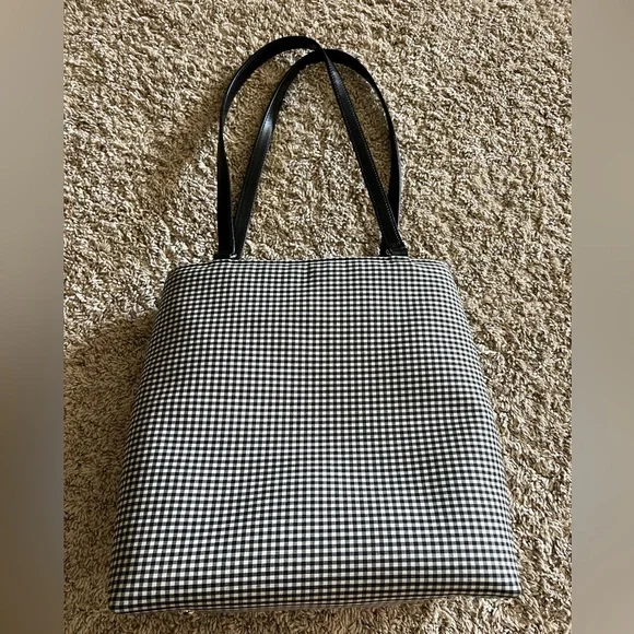 Talbots Black and White Checkered shoulder Bag VTG Gingham Shoulder Bag - Picture 1 of 9